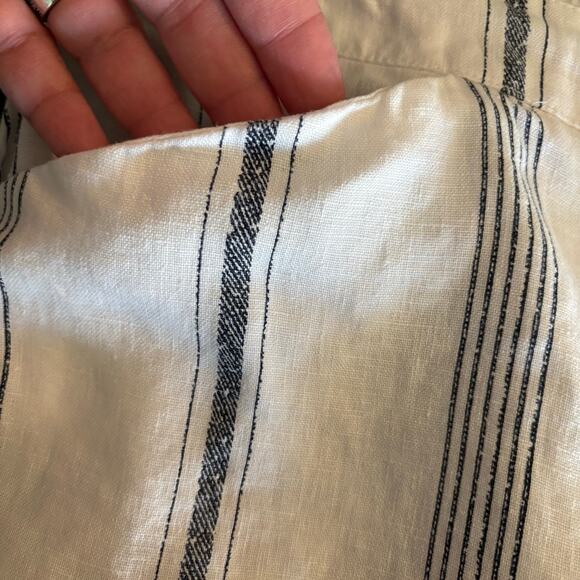 Chico's Women Size O/Small White Striped Linen Tie Waist Comfy Breathable Pants - Picture 10 of 12